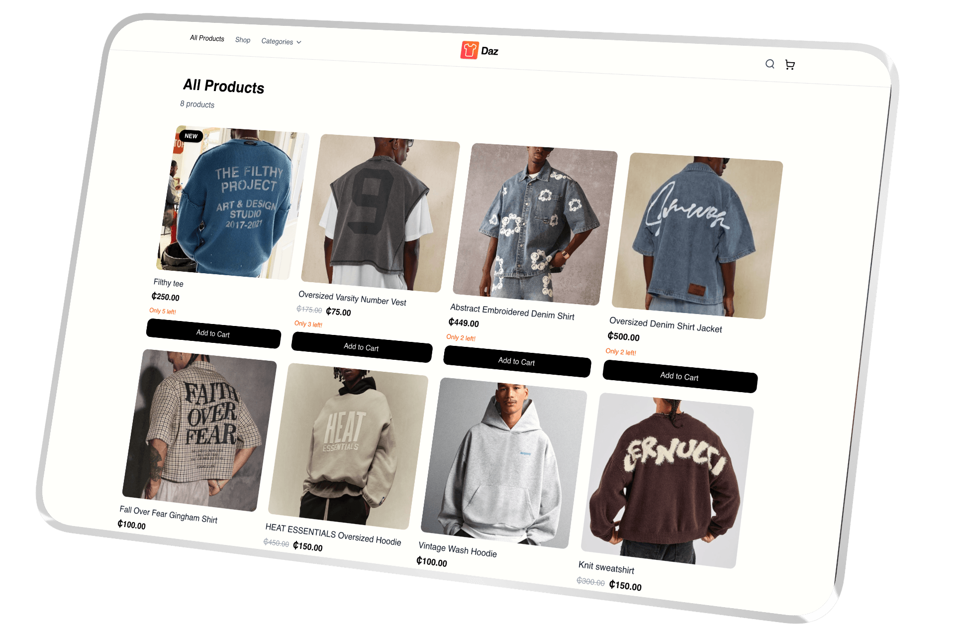 Online Store Dashboard